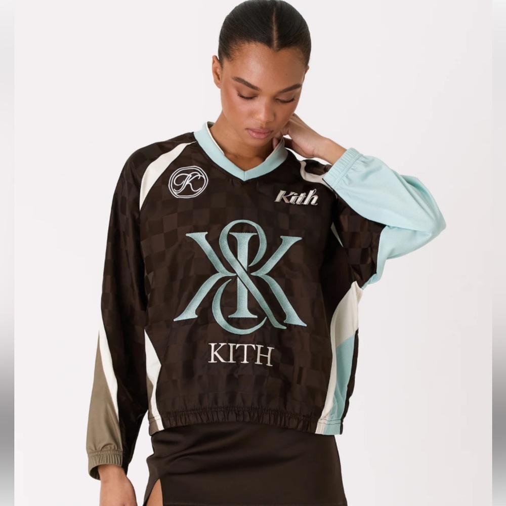 Kith Checkered Dayton Pullover- Brown and Light Blue